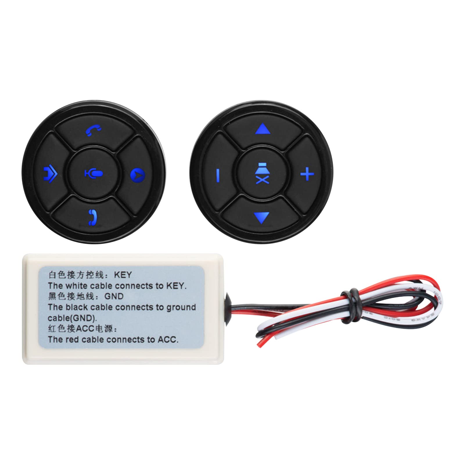Bluetooth Steering Wheel Control Buttons - Wireless Remote for Radio, Navigation & Phone Calls | Perfect for Car Accessories & Hands-Free Driving