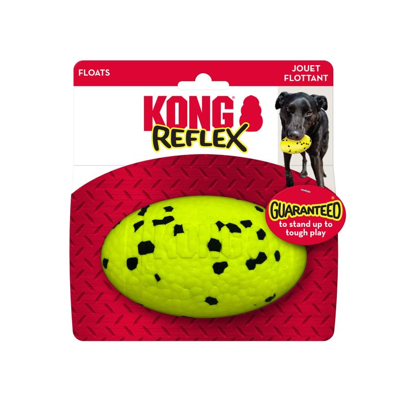 Durable KONG Reflex Football Dog Toy - Flexible Bounce Material for Interactive Play, Fetch & Training - Perfect for Outdoor & Indoor Fun with Your Pet