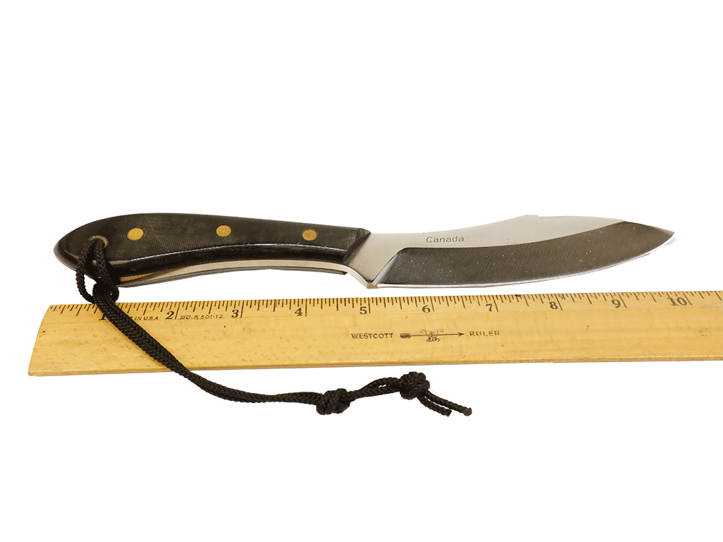 Grohman #4 Carbon Survival Knife - 5.5 Inch Blade with Leather Sheath | D.H. Russell Canadian Belt Knife | Outdoor Camping, Hunting & Bushcraft Essential