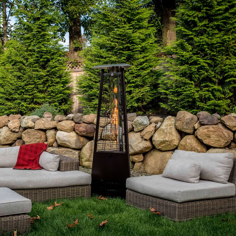 72 Inch Tall Paragon Outdoor Inferno Flame Tower - Free Standing Propane Patio Heater for Backyard, Deck & Garden - Perfect for Outdoor Gatherings & Cold Evenings
