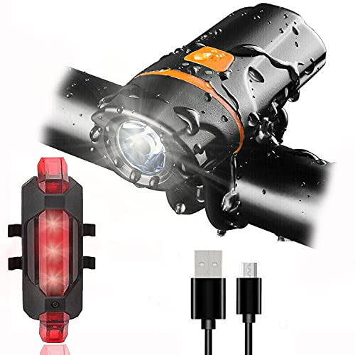 LCOZX 1200 Lumen USB Rechargeable Bike Lights Set - Waterproof Front & Rear Bicycle LED Lights with 6 Modes for Road & Mountain Cycling - Perfect for Night Riding, Commuting, and Outdoor Adventures