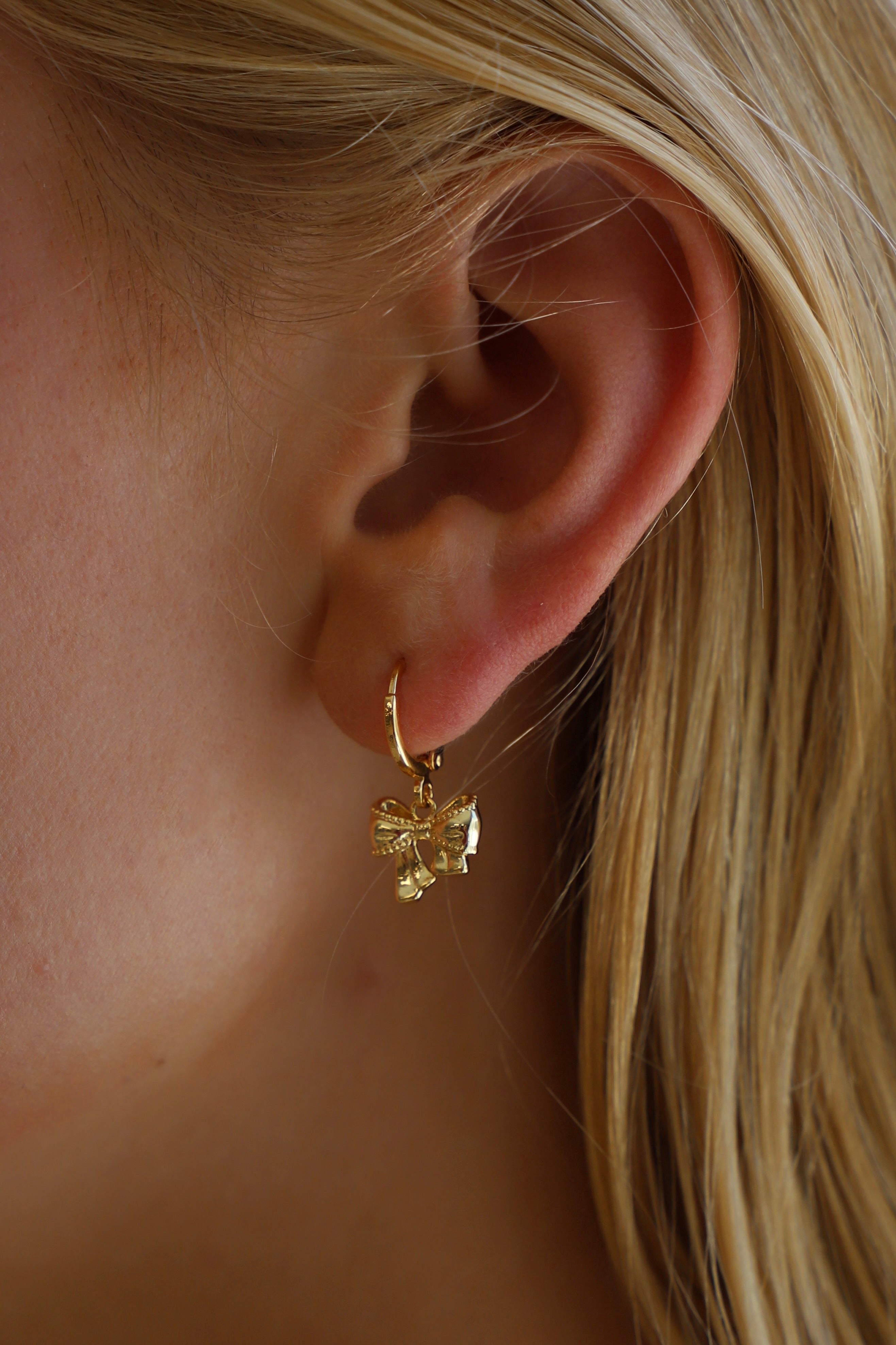 Golden Bow Huggies - Elegant Hair Accessories for Women & Girls - Perfect for Weddings, Parties, and Everyday Styling