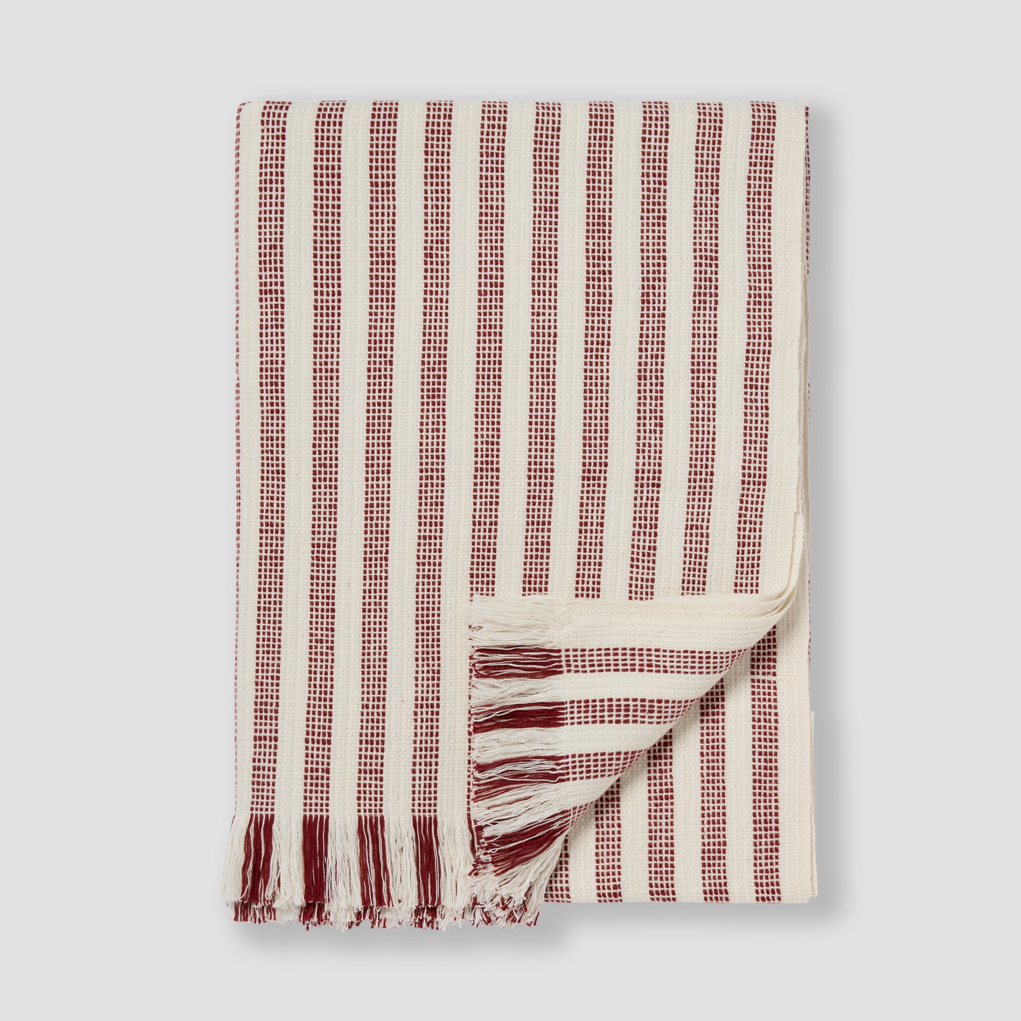 Rust Red Pembroke Stripe Wool Blanket - Soft & Warm Winter Throw for Couch, Bed & Sofa - Cozy Home Decor & Gift Idea for Christmas