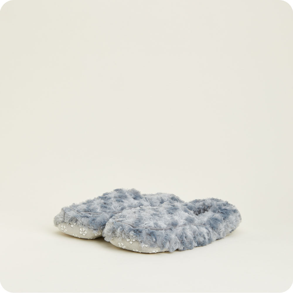 Cozy Curly Gray Slippers for Women & Men - Warmies® Plush House Shoes - Perfect for Winter, Home & Relaxation