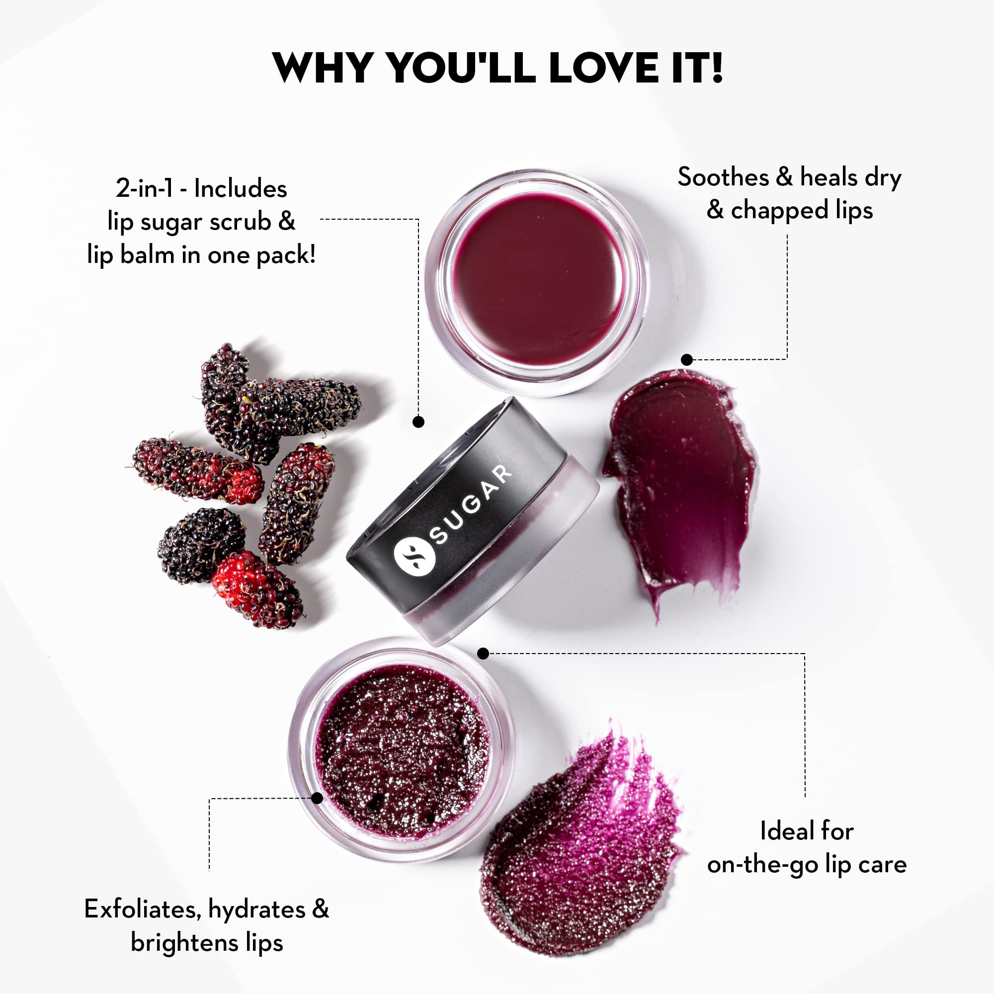 SUGAR Cosmetics Tipsy Lips Scrub & Balm Duo Set - Super Nourishing Lip Care for Dry, Chapped Lips - Irish Coffee Flavor (Sweet Boozy Scent) - Perfect for Winter Lip Care & Nighttime Routine