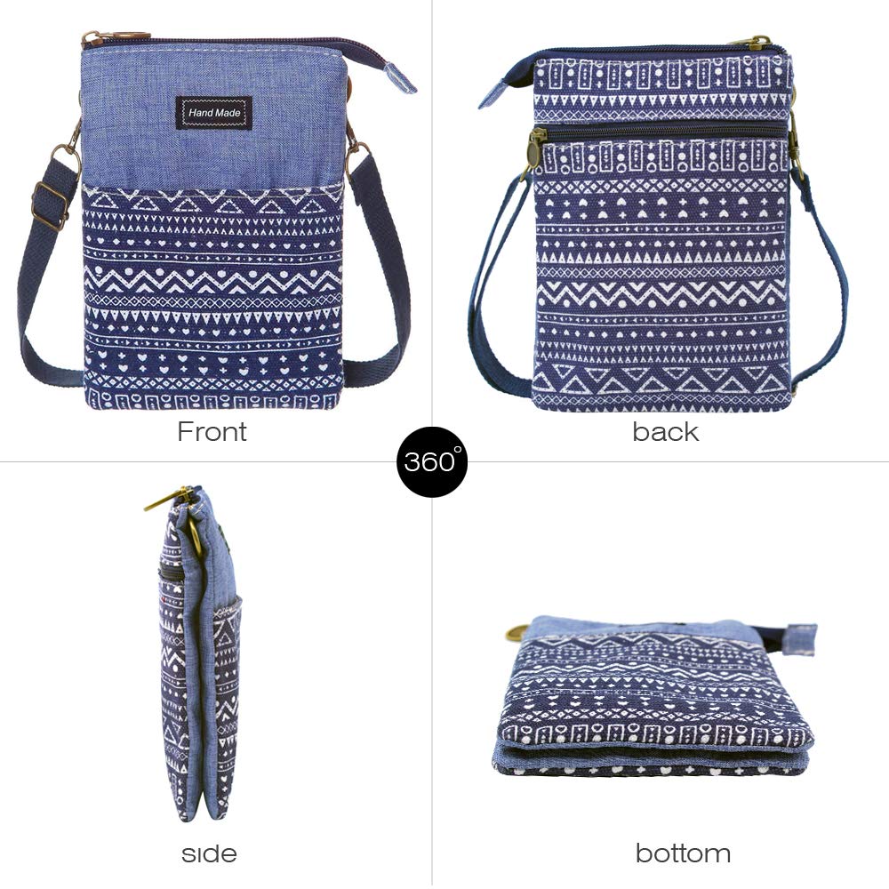 Spacious Canvas Crossbody Phone Purse Wallet with Adjustable Shoulder Strap for Women & Teen Girls - Perfect for Travel, Shopping, and Daily Essentials