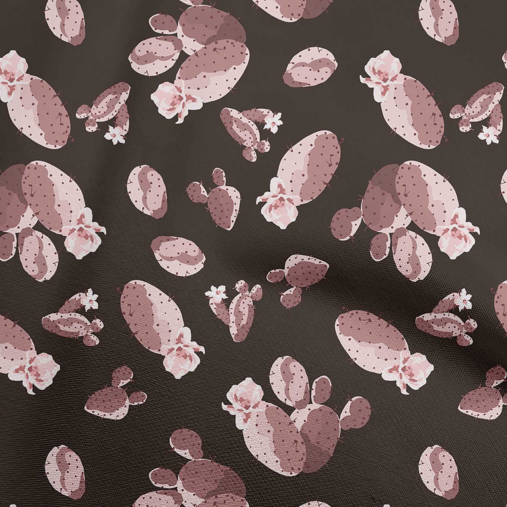 oneOone Viscose Chiffon Pink Cactus Print Fabric by The Yard - 42 Inch Wide Flowy Dress Material for Summer Dresses, Blouses & DIY Fashion Projects