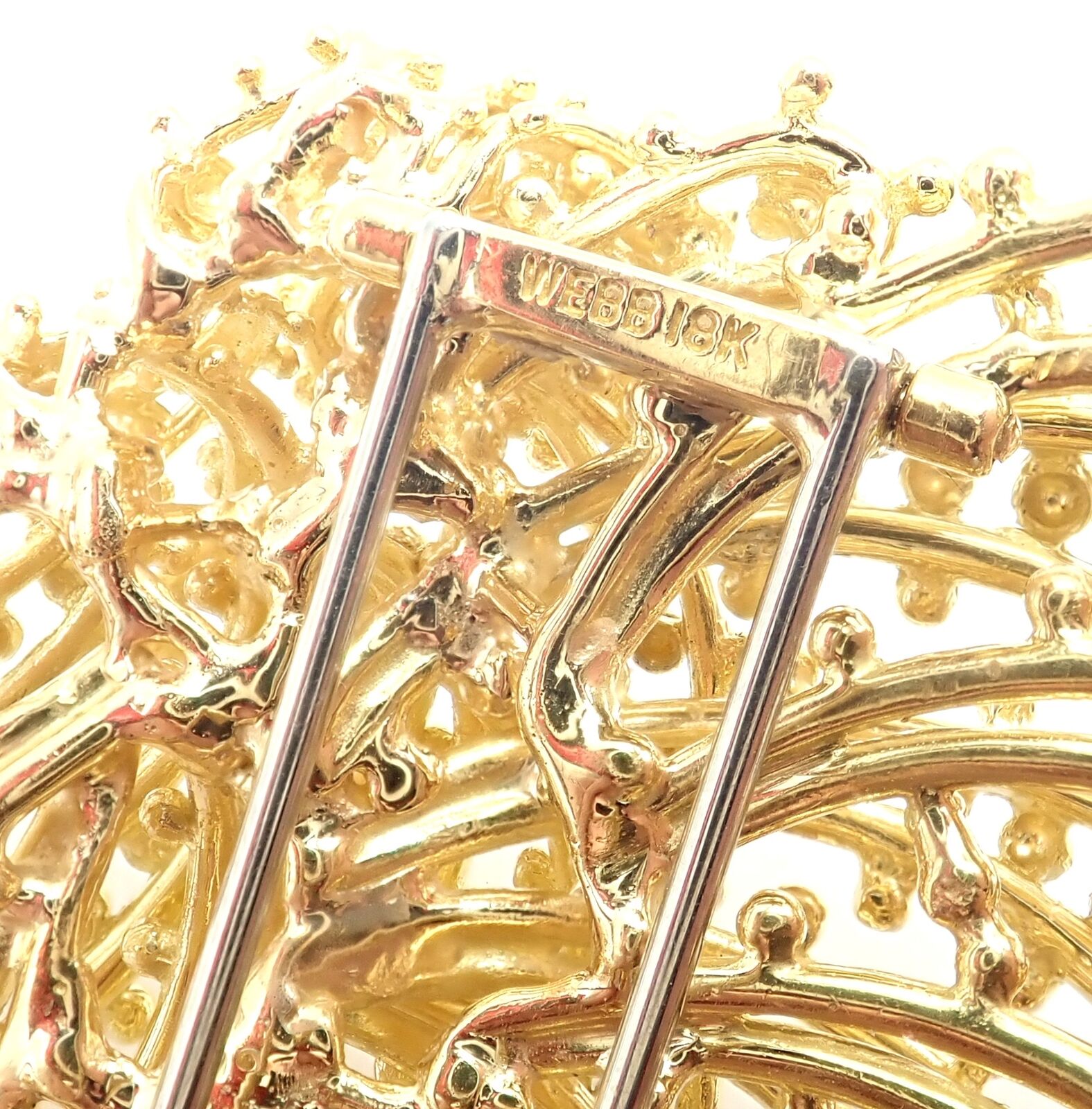 Authentic David Webb 18k Yellow Gold Large Brooch Pin - Vintage Luxury Jewelry for Women - Perfect for Special Occasions & Gift Giving