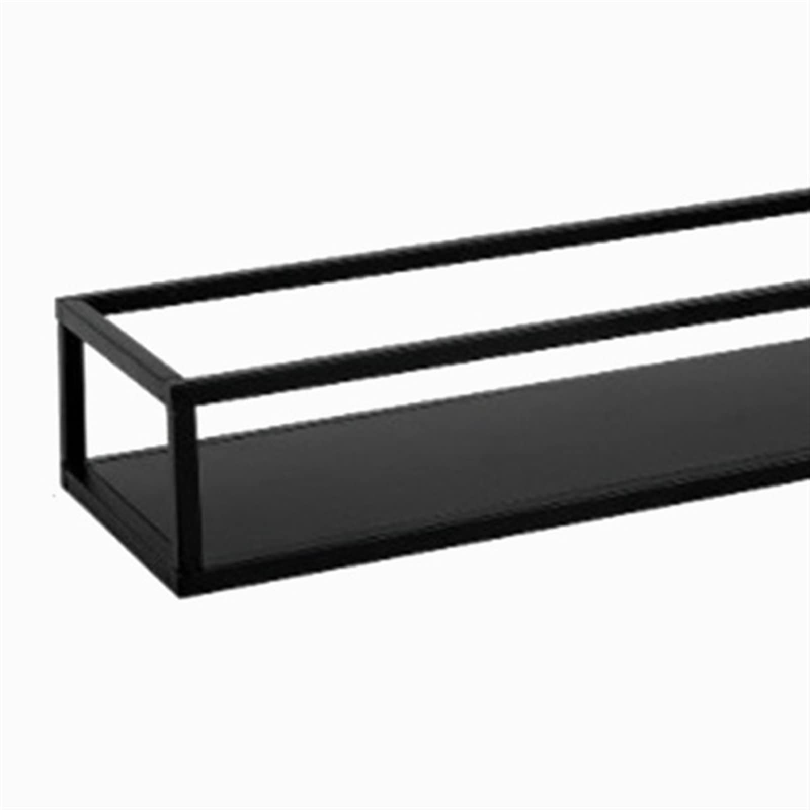 **Matte Black Geometric Hollow Iron Tray - Decorative Jewelry & Perfume Organizer for Dresser, Vanity, or Bathroom Storage (Black)**