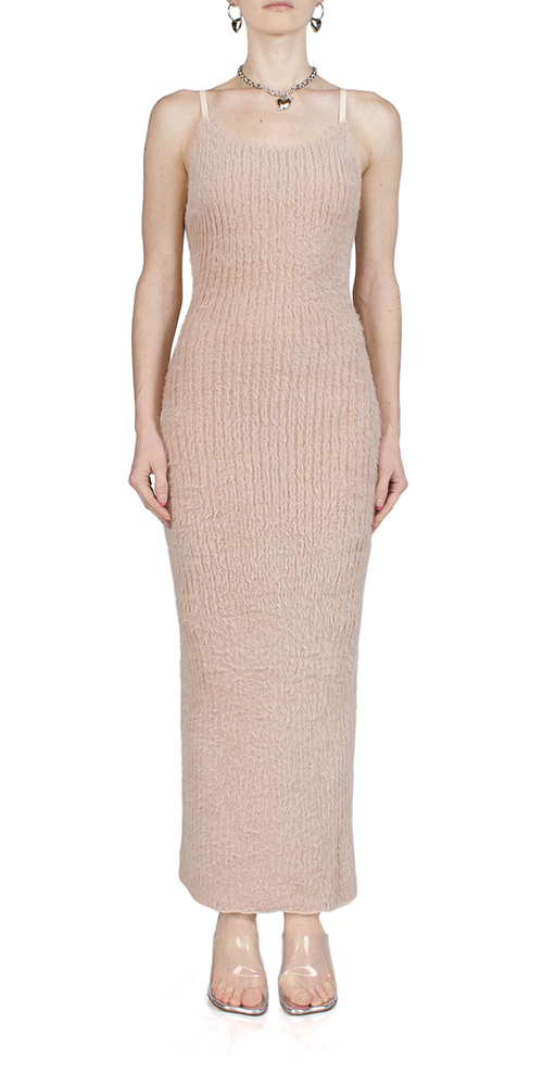 Soft Fuzzy Rib Knit Dress for Women - Cozy Winter Sweater Dress for Casual Outings & Holiday Parties