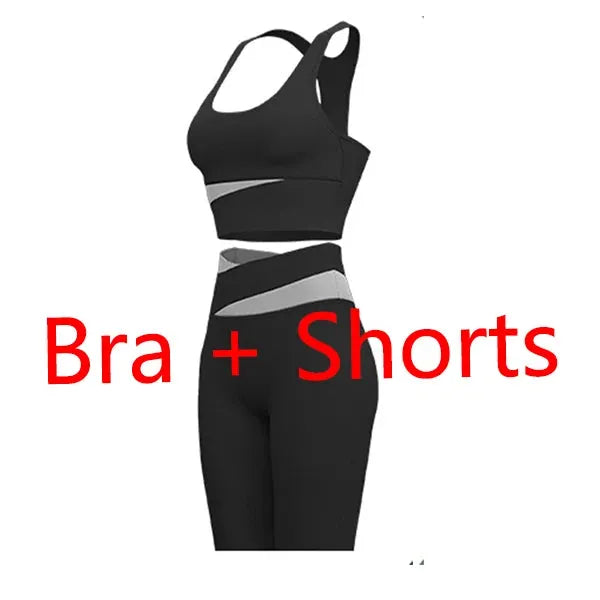 Women's Yoga Set - Sexy Sports Bra & High Waist Leggings 2-Piece Workout Outfit | Gym Clothes for Yoga, Pilates & Fitness Training | Breathable Athletic Sportswear for Women