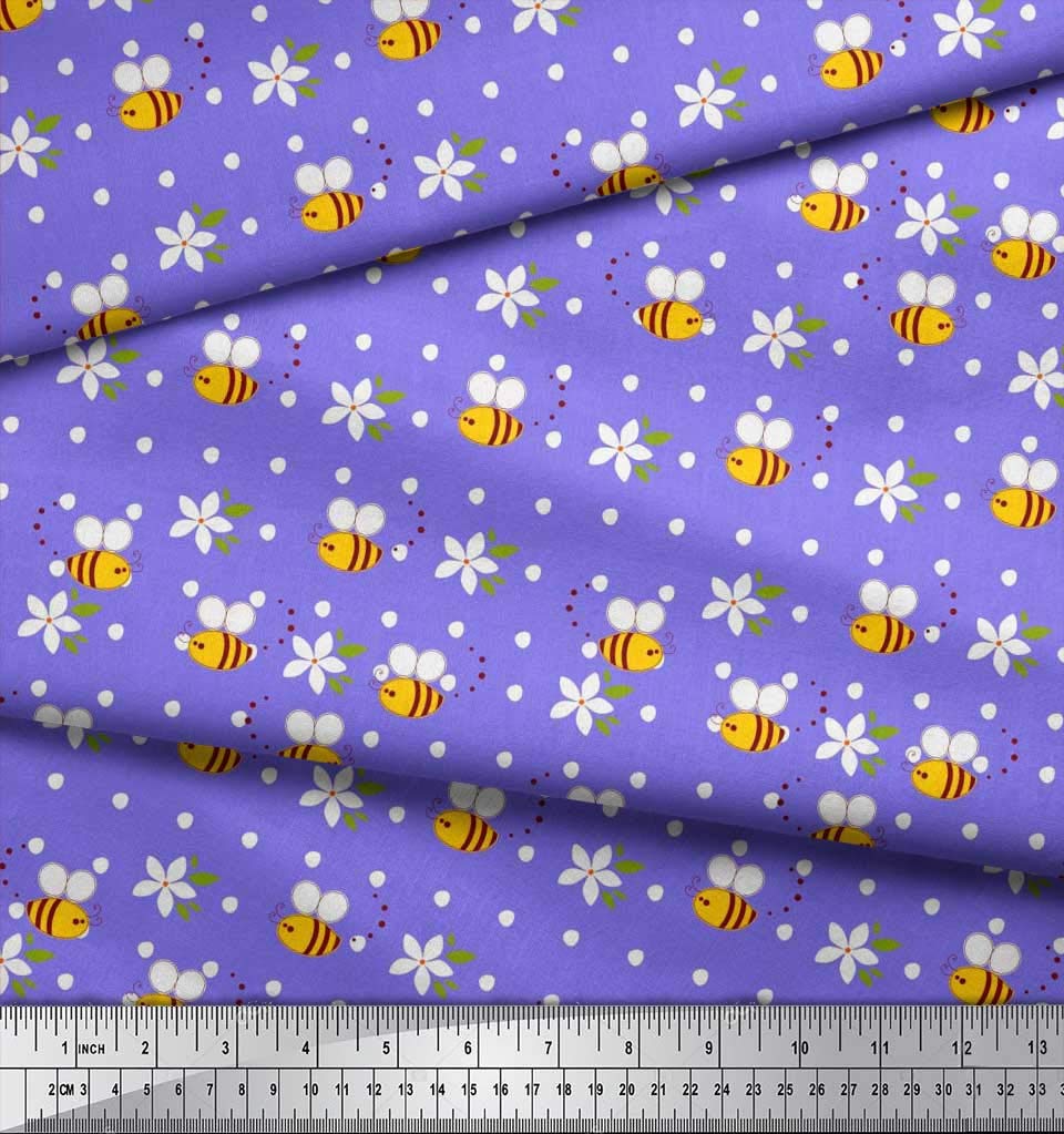 Soimoi Purple Viscose Georgette Fabric - 42
