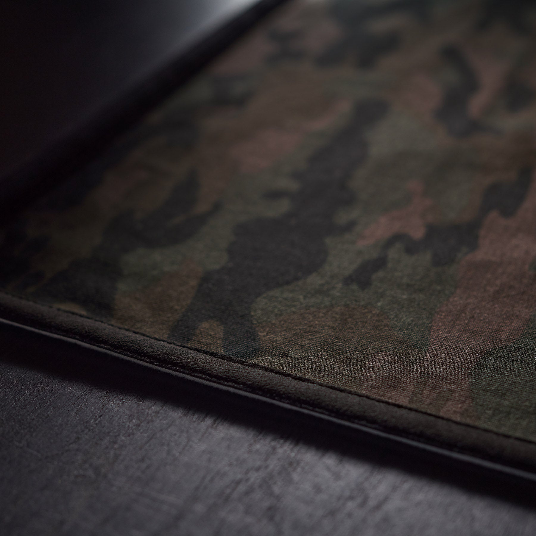 Camo Placemat with Suede Trim - Waterproof & Non-Slip Hunting Table Mat for Outdoor Camping, Picnics, BBQs - Forest Camo/Black Design