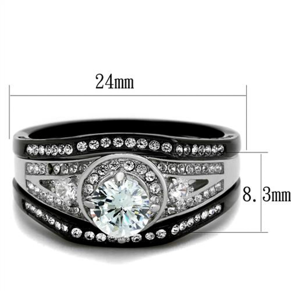 His & Her Wedding Ring Set - Stainless Steel & Titanium Bands for Couples - Perfect for Anniversaries & Vows