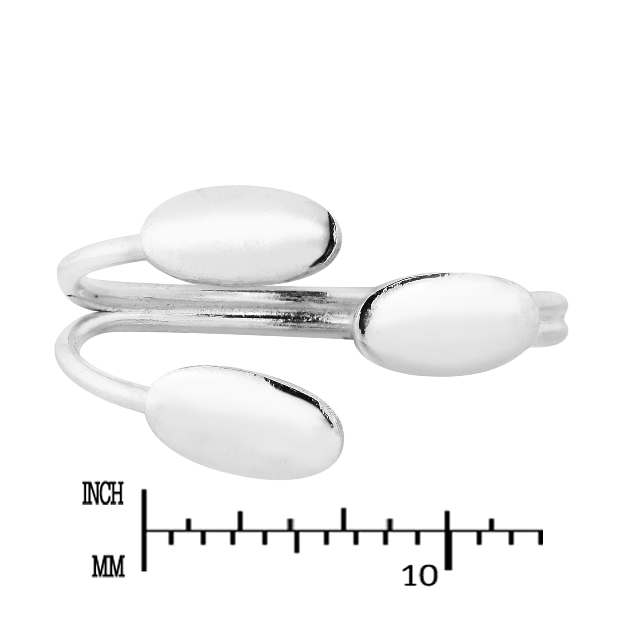 AeraVida 925 Sterling Silver Oval Open Ended Toe or Pinky Ring for Women - Delicate Preppy Jewelry Gift for Toes & Fingers - Perfect for Beach, Summer & Casual Wear