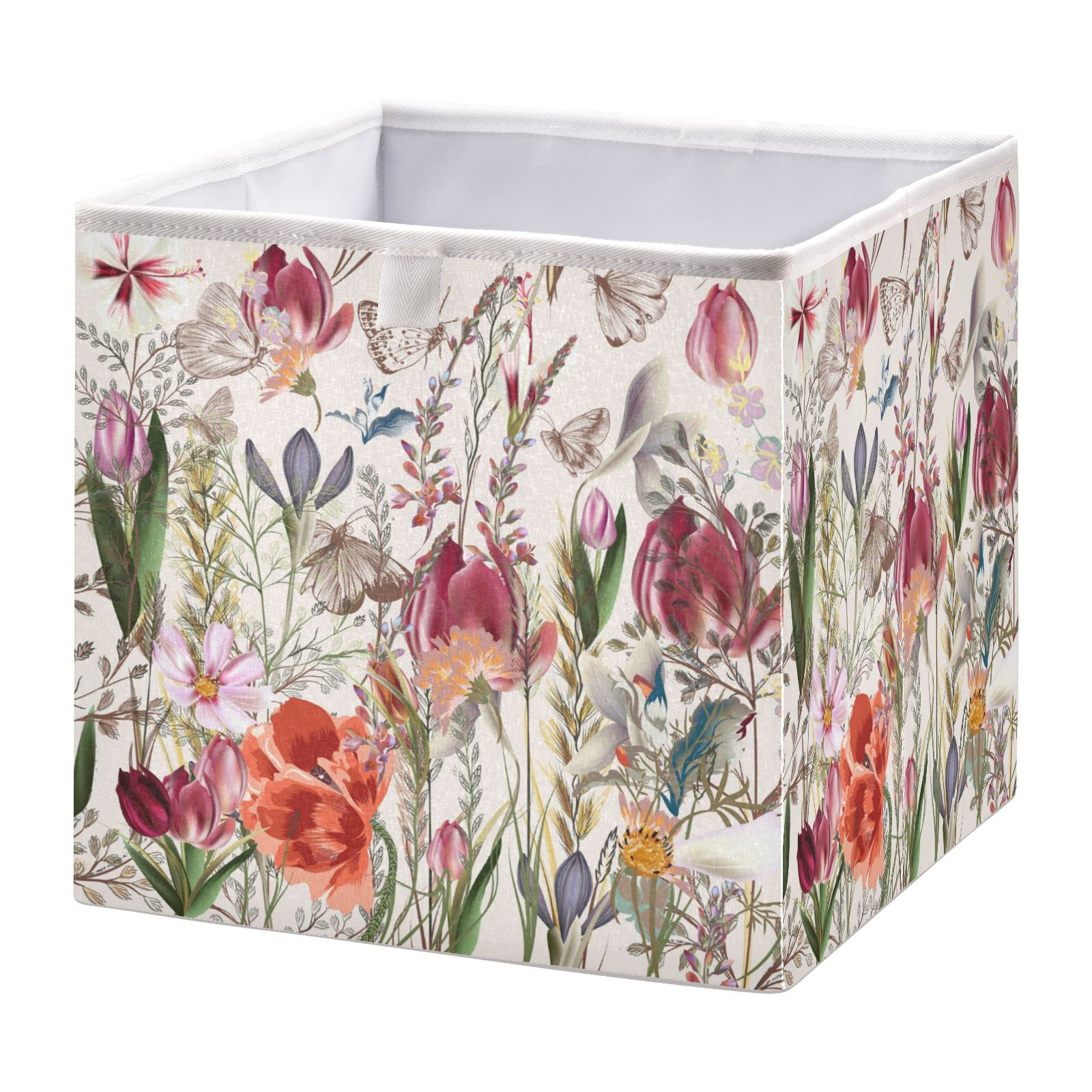 Vintage Floral Butterfly Foldable Storage Basket - 11