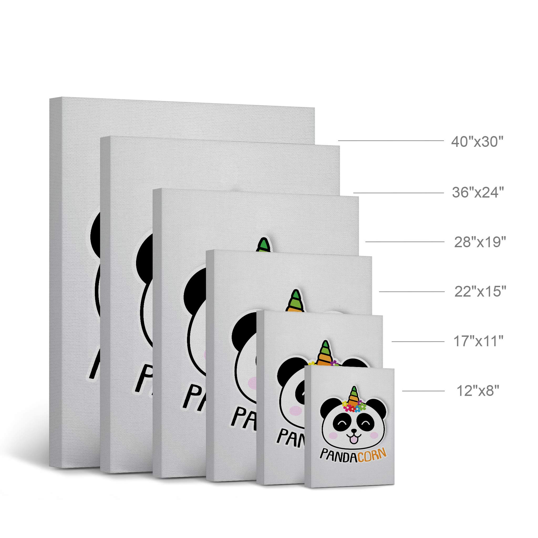 Smile Art Design Cute Pandacorn Unicorn Canvas Wall Art - 12x8 Inch Ready to Hang Nursery Decor, Kids Room Decor & Baby Room Gift - Made in USA | Perfect for Birthday Presents, Baby Showers & Children's Bedroom Decoration
