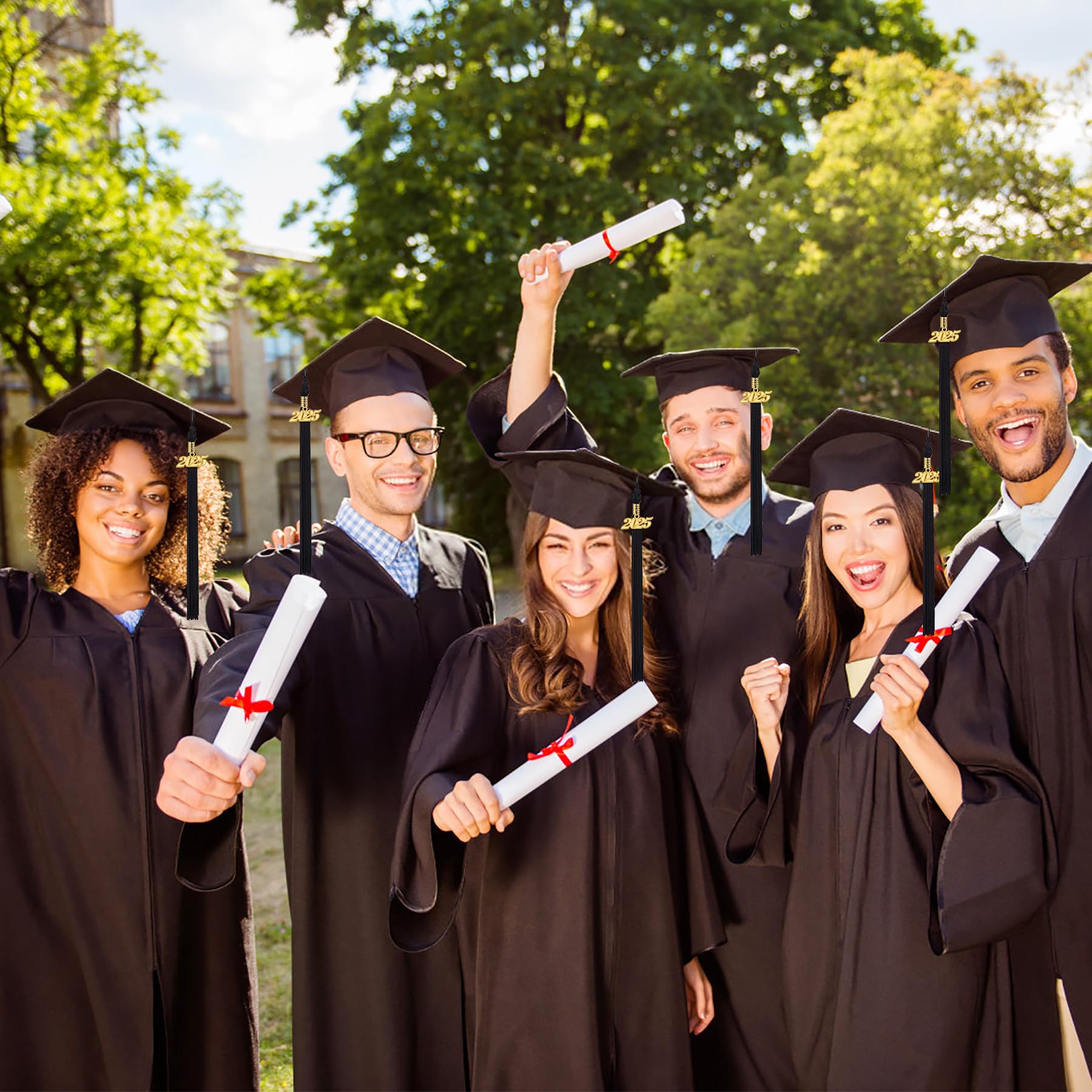 JULMELON 2025 Graduation Tassel - Black Graduation Cap Tassel for High School & College Ceremonies - Perfect for 2025 Graduates, Photo Shoots & Commencement Accessories