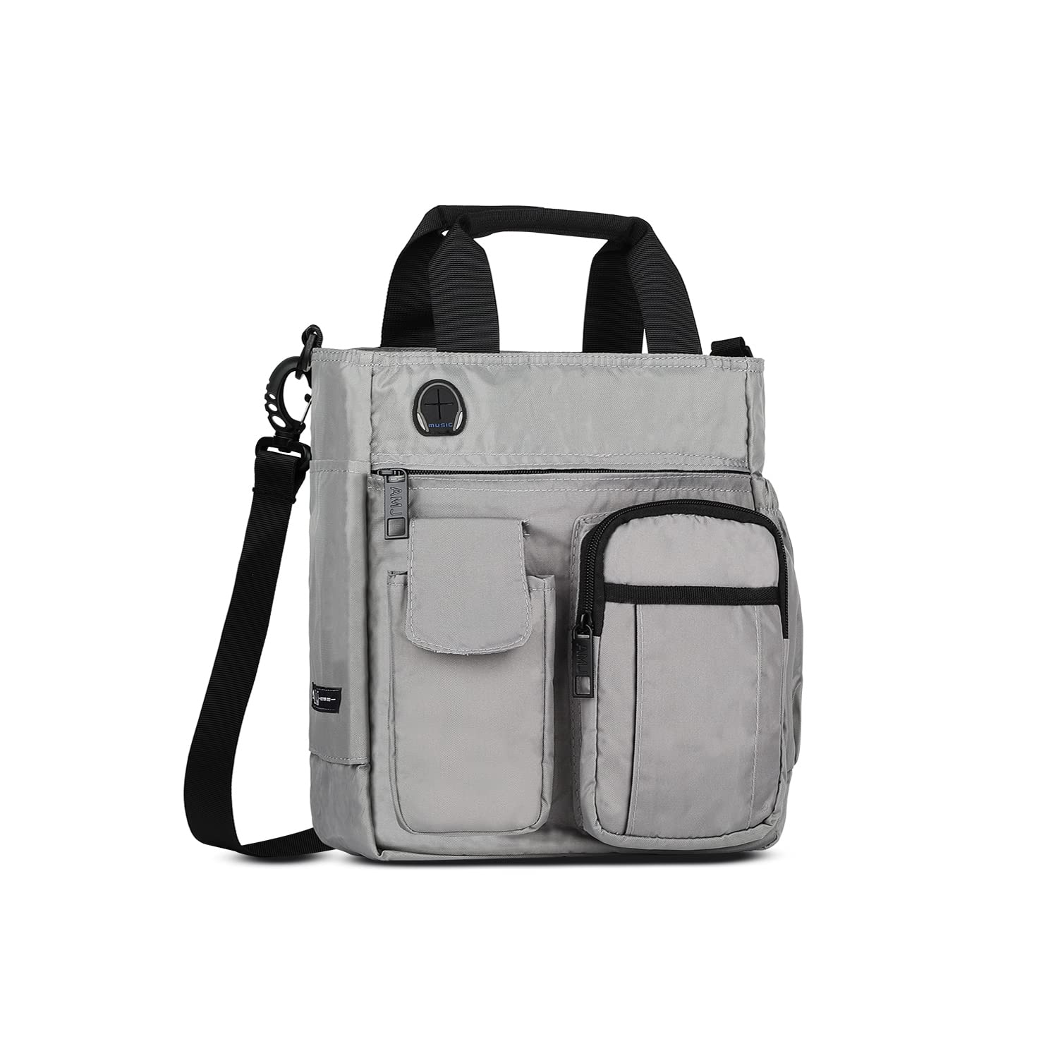 AMJ Business Crossbody Sling Bag for Men & Women - Lightweight Messenger Purse & Casual Daypack Shoulder Backpack - Perfect for Hiking, Travel & Everyday Use (Small, Grey)
