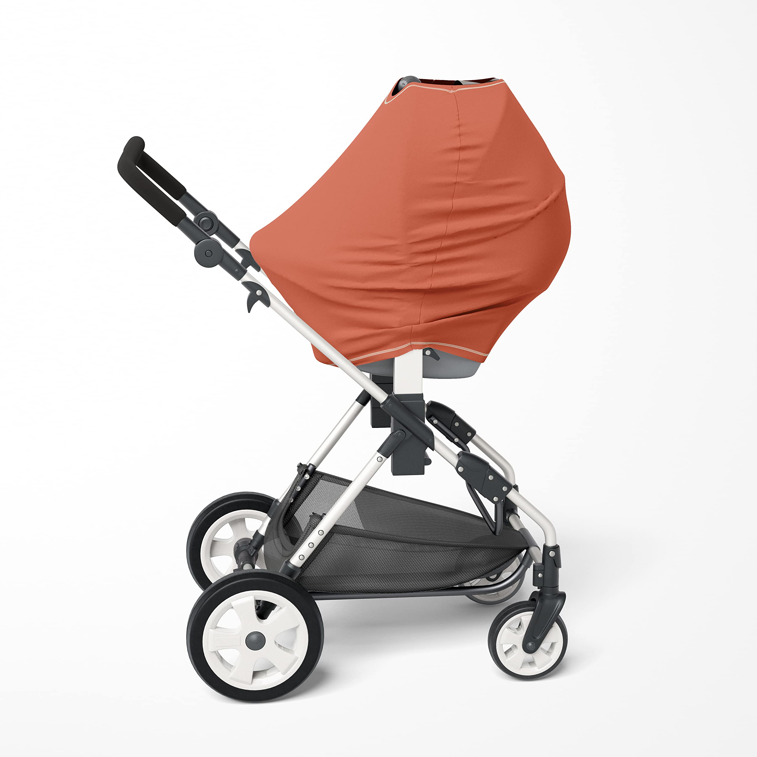 Natemia 4-in-1 Baby Car Seat Cover - Stretchy & Soft Multi-Functional Canopy for Nursing, Shopping Cart & High Chair | Perfect for Travel, Grocery Shopping & Dining Out with Baby