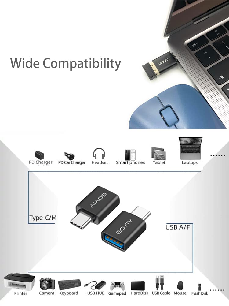 10Gbps USB C to USB Adapter (3-Pack) - USB 3.2 Gen 2 Type C Male to USB Female Converter - Compatible with Thunderbolt 4/3, MacBook, iPad Pro & More - Fast Data Transfer for Laptops, Tablets & Mobile Devices