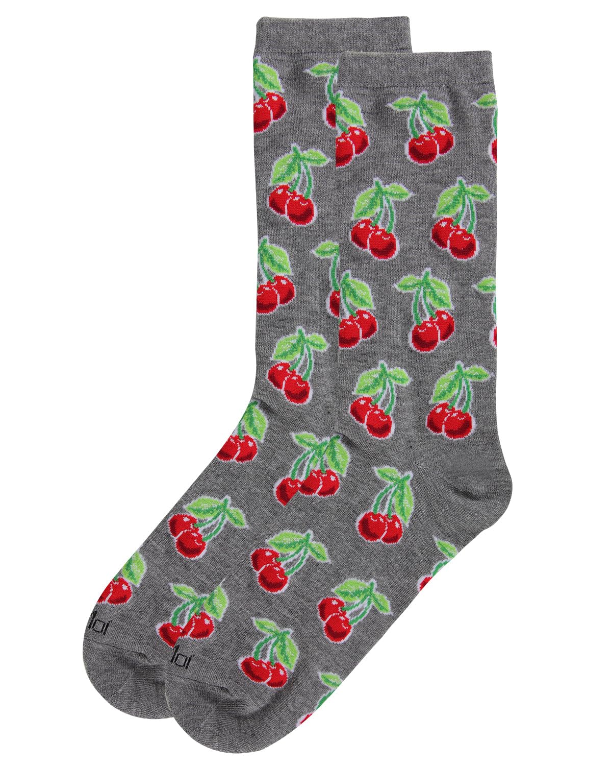 MeMoi Cherries Rayan Blend Crew Socks - Soft Cotton Casual Socks for Women & Men - Perfect for Everyday Wear, Work, and Home Comfort