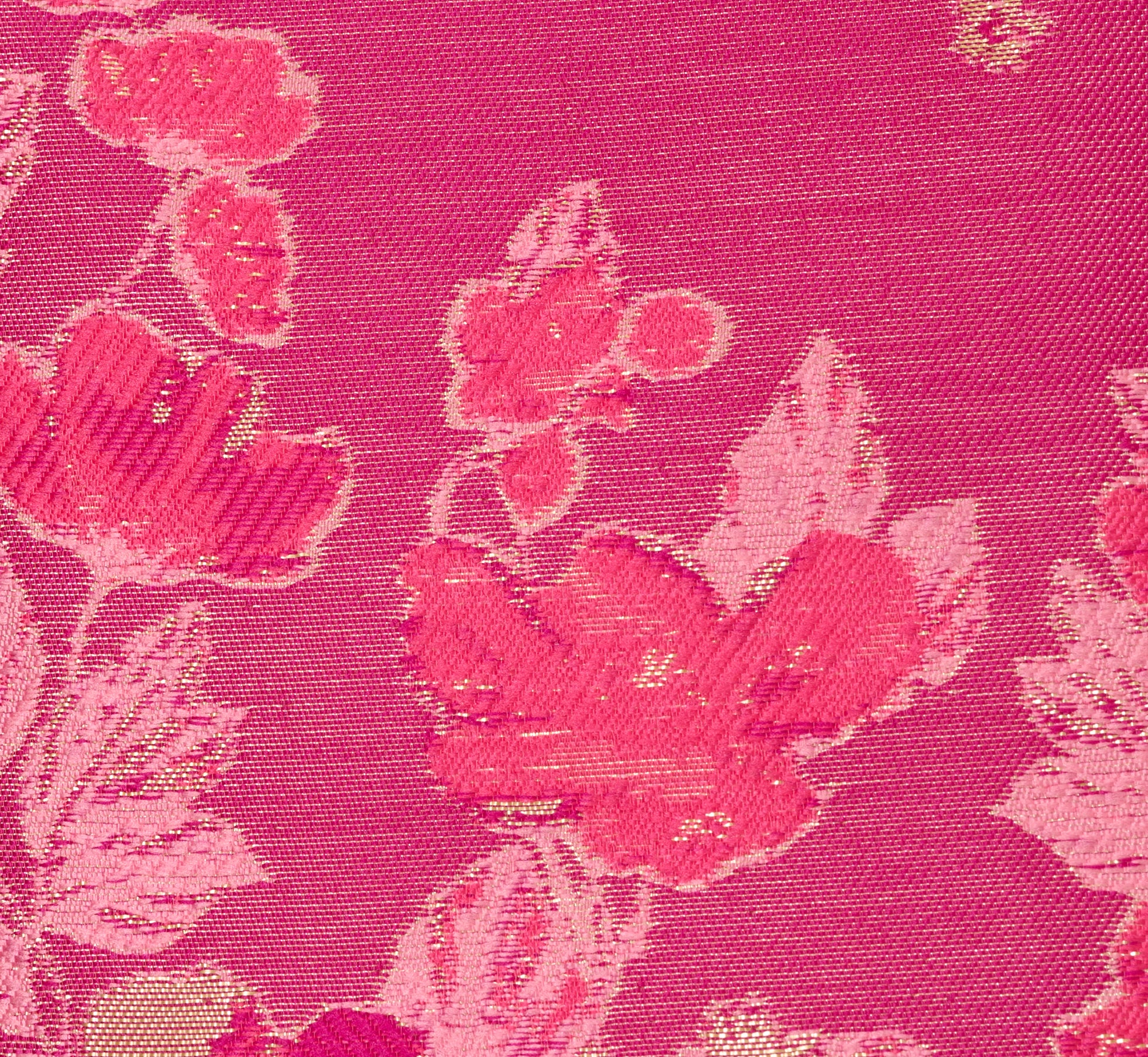Floral Jacquard V-Neck Midi Dress in Pink & Multi - Perfect for Summer Weddings, Garden Parties & Casual Outings