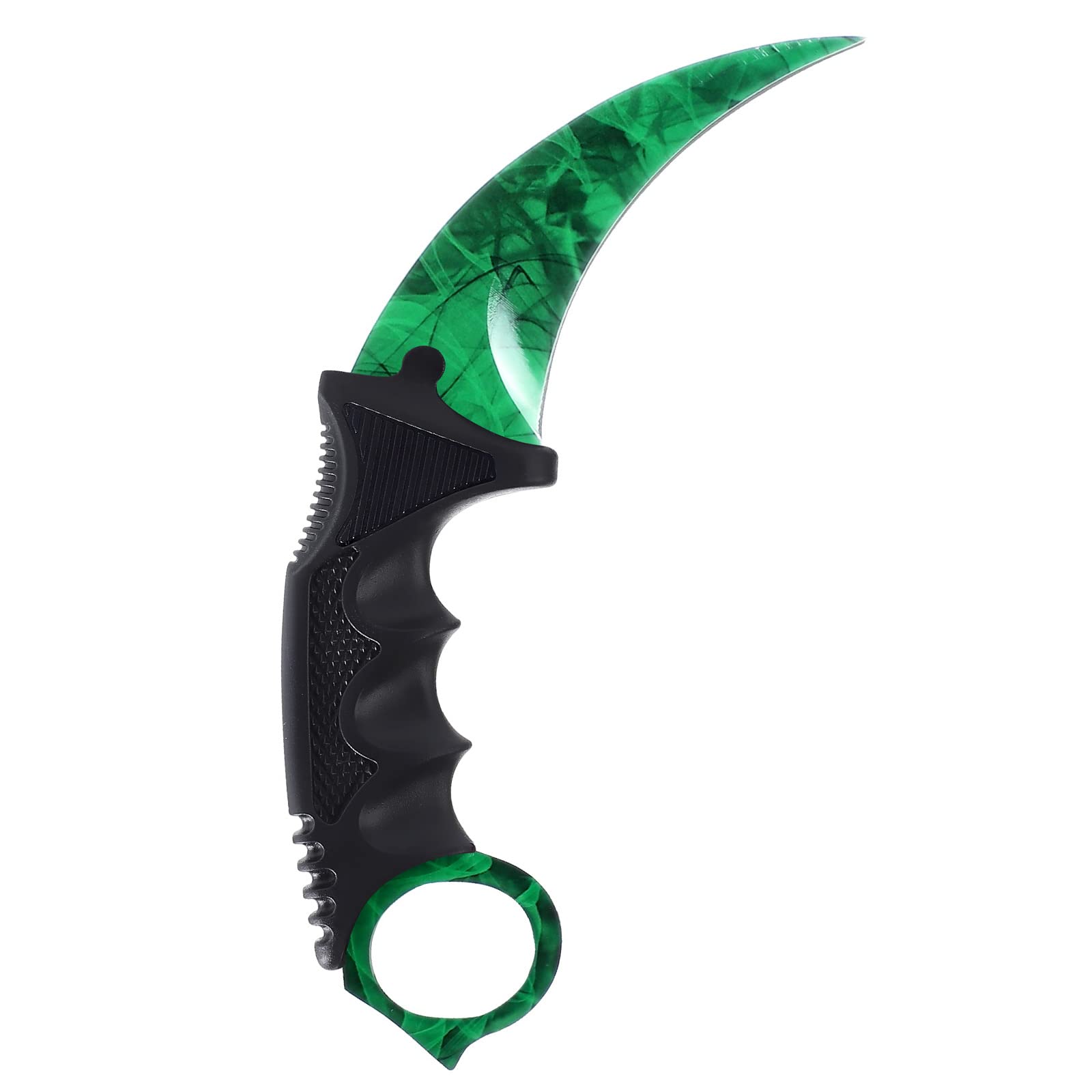Stainless Steel Karambit Training Knife with Sheath - 100% Safe Practice Tool for Beginners | Self-Defense Training, Martial Arts, Tactical Skills Development (Green)