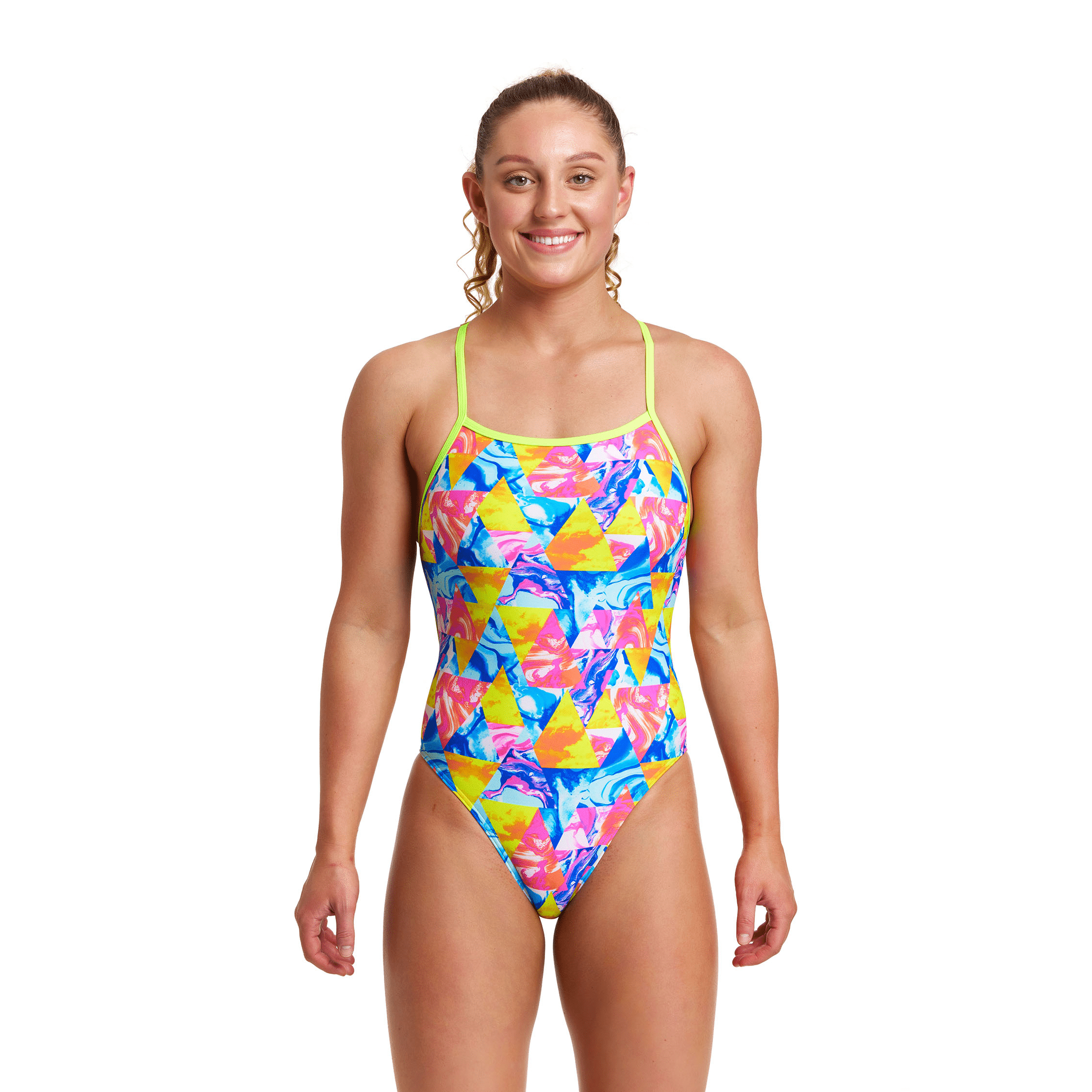 Funkita Swirl Stopper Tie Me Tight Women's One-Piece Swimsuit - Perfect for Swimming, Beach Vacations & Poolside Relaxation