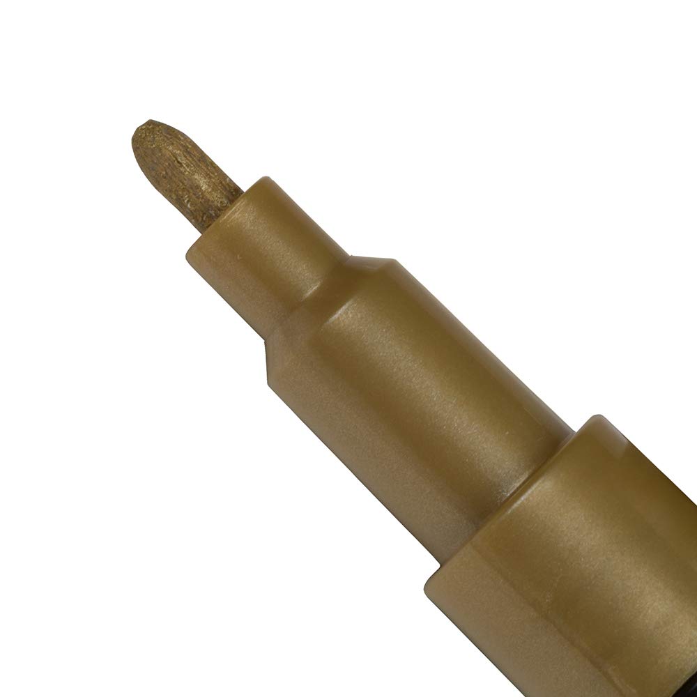 Dustless Erasable Chalk Markers - Fine Point Liquid Chalk Pen for Whiteboards, Glass & Chalkboards - Non-Toxic Gold Marker for Restaurants, Cafes & Classrooms - Sold Individually