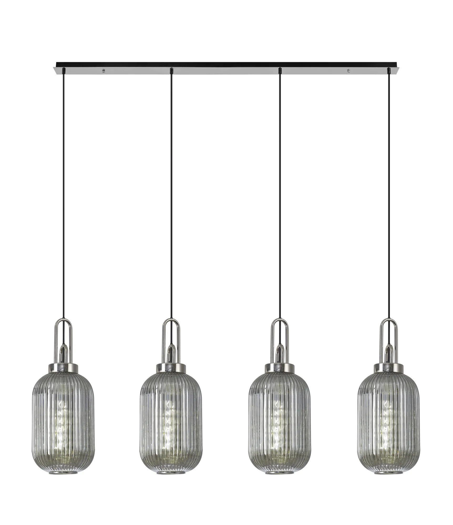 Cadiz 4Lt Linear Pendant Light Fixture - Modern Brushed Nickel/Matte Black/Bronze Finish - Perfect for Kitchen Island, Dining Room & Office Lighting