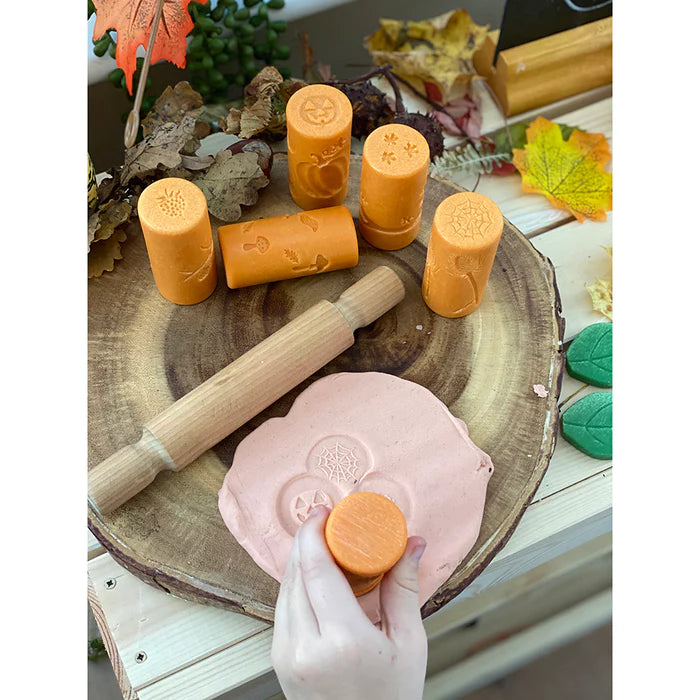 Yellow Door® Let's Roll Seasons Dough Roller Set - 4 Seasonal Textured Rolling Pins for Kids Sensory Play, Early Learning & Fine Motor Skills Development - Perfect for Playdough, Clay & Baking Activities