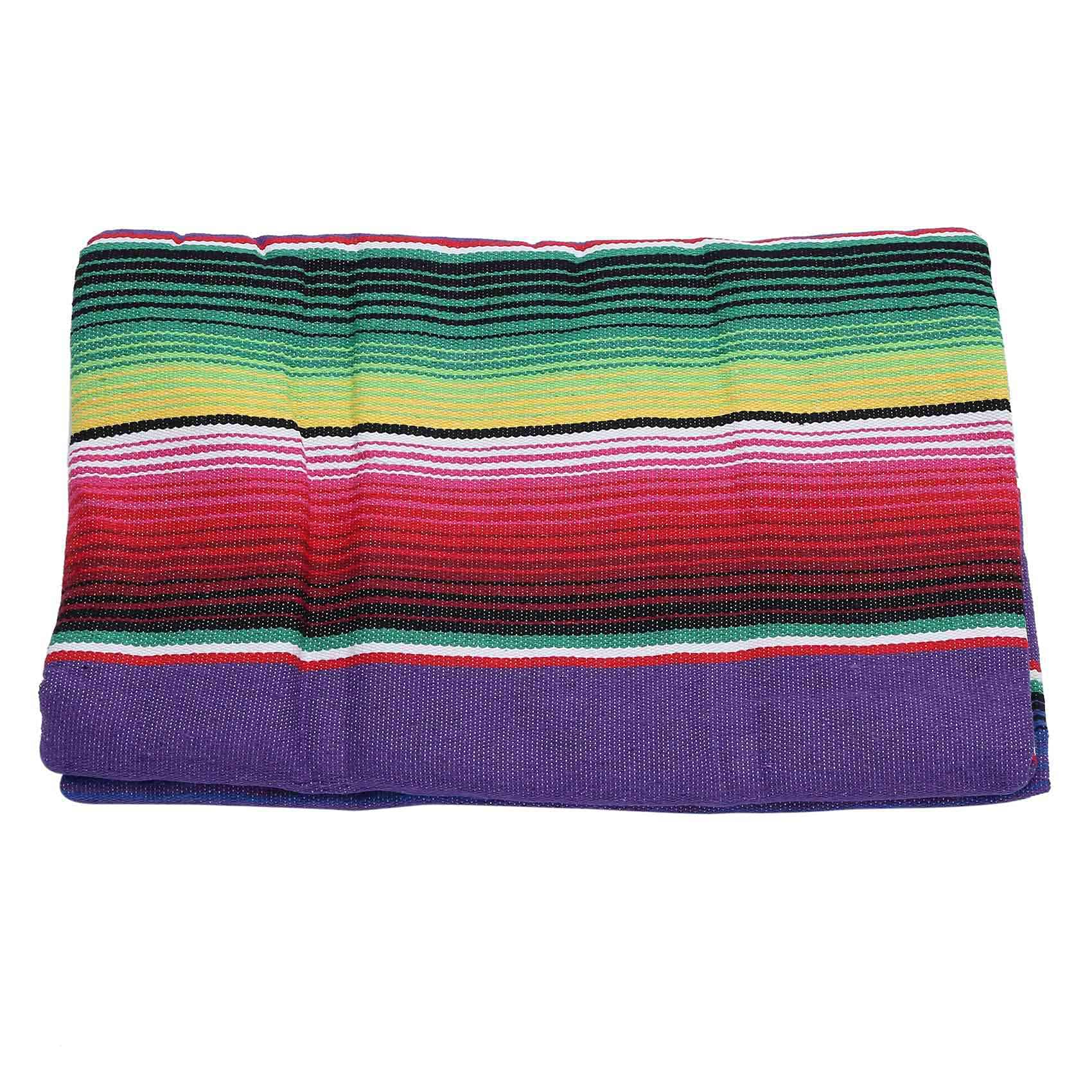 Authentic Mexican Tablecloth - Colorful Saltillo Serape Blanket for Weddings, Parties & Outdoor Decor | Durable Table Cover, Picnic Mat & Tapestry | Perfect for Cinco de Mayo, Fiesta & Home Decor