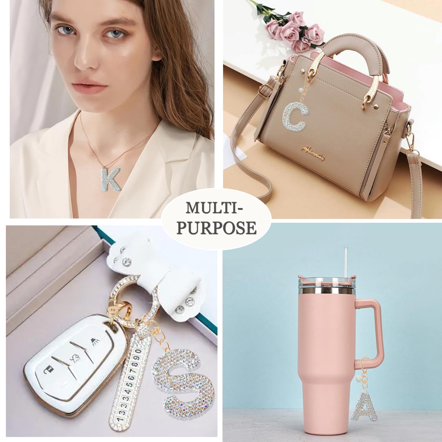 Bogg Bag Charms & Keychains for Women and Girls - Stylish Letter Charms Accessories for Beach Tote Bags | Perfect for Summer Outings, Pool Parties, and Vacation Essentials