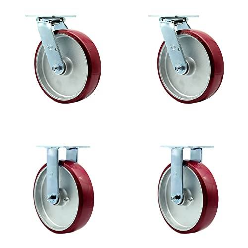 2 Swivel - 2 Rigid