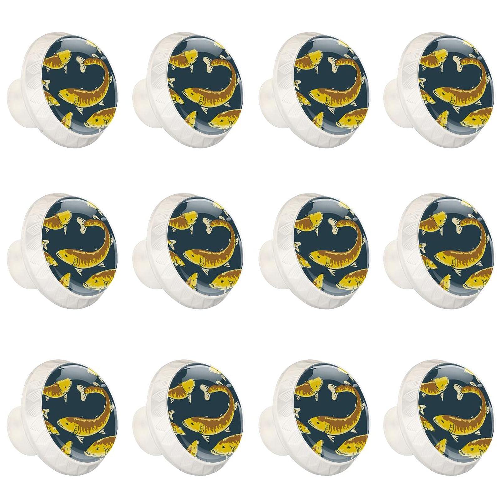 Golden Muskie Fish Cabinet Knobs - 1.18