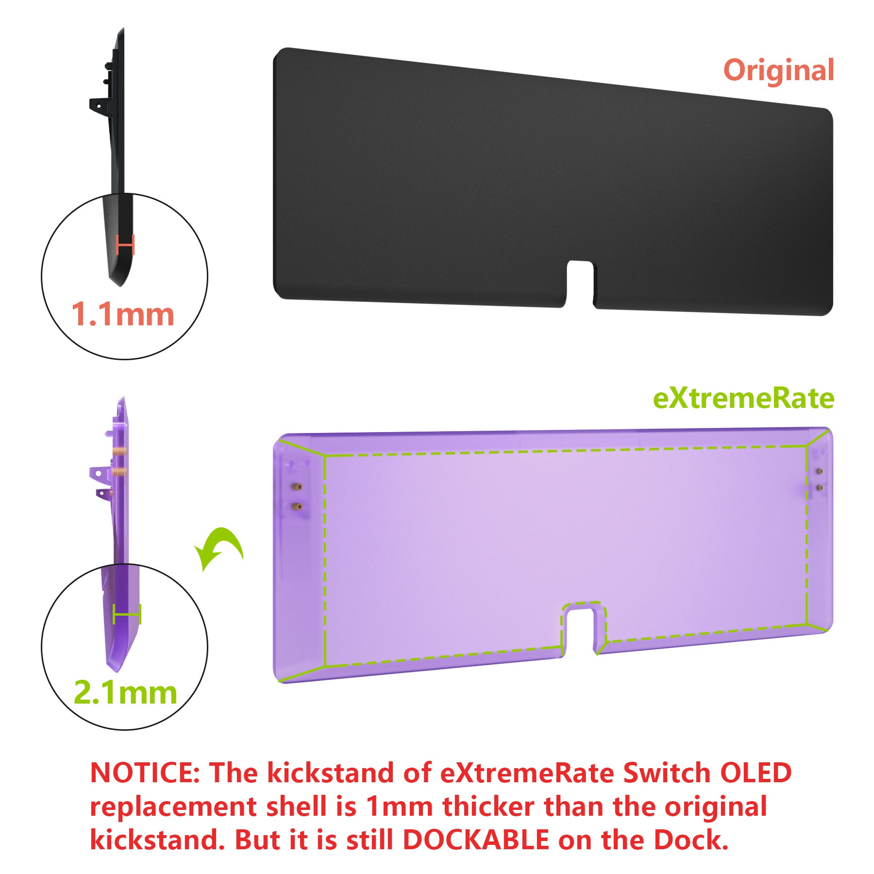 eXtremeRate Custom Replacement Full Set Shell with Buttons for Nintendo Switch OLED - Clear Atomic Purple | Gaming Accessories for Enhanced Console Protection & Style | Perfect for Home Gaming, Travel & Collectors