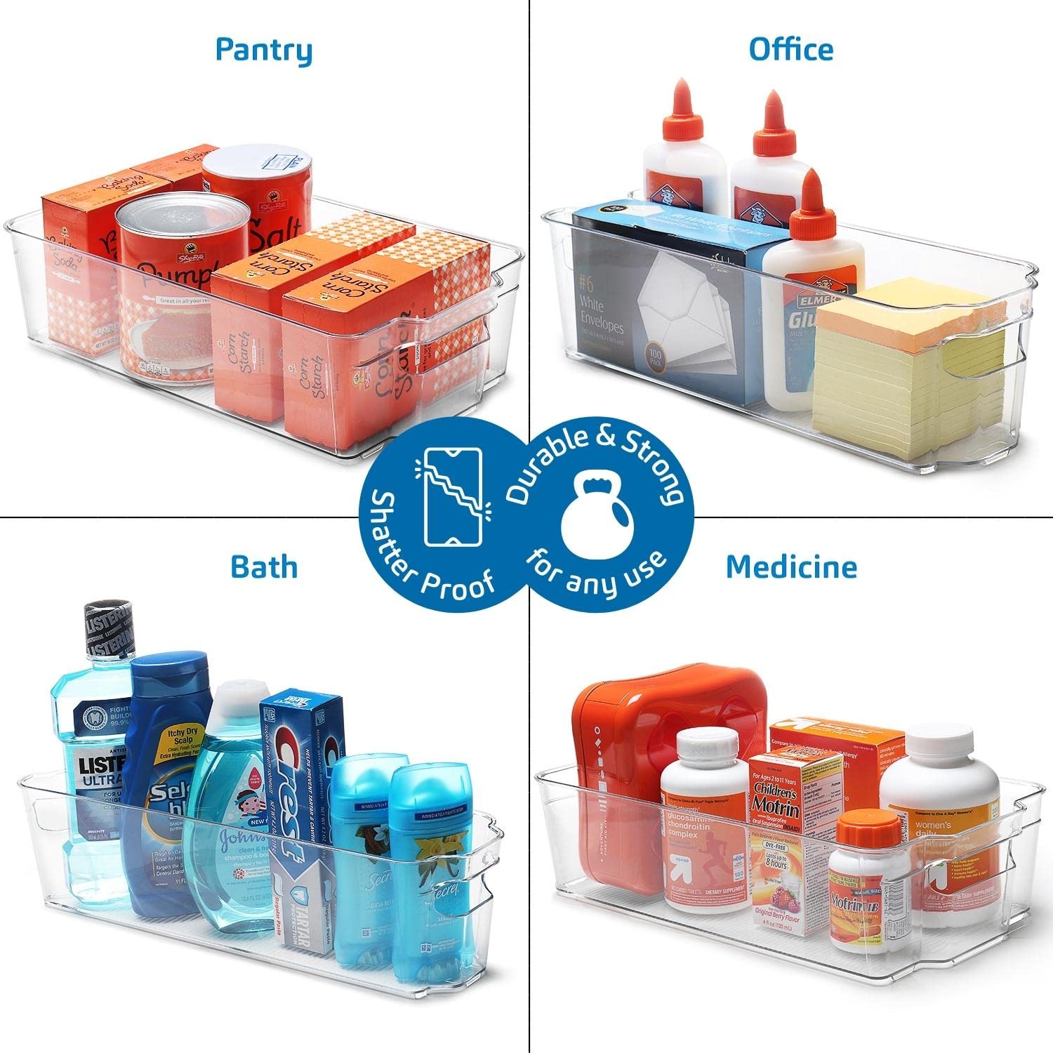 10-Piece BPA Free Fridge Organizer Bins Set - Refrigerator & Freezer Storage Containers for Food Organization | Perfect for Kitchen Pantry, Meal Prep & Space Saving