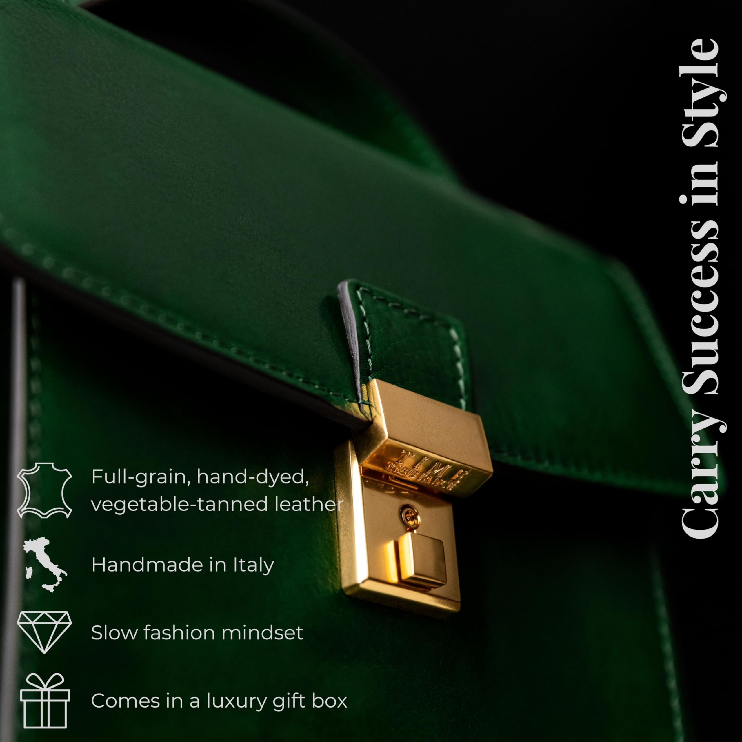 Premium Italian Leather Messenger Bag for Men - Durable Crossbody Briefcase with Time Resistance - Gift Box Included - Perfect for Business, Travel & Daily Commute