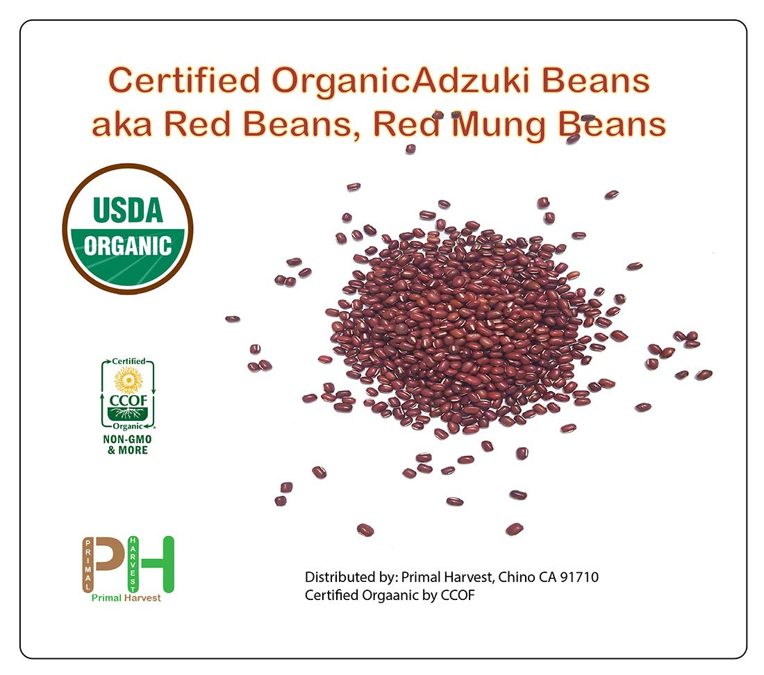 Organic Red Adzuki Beans (Red Mung Beans) - 10LB Bulk | Non-GMO, Vegan, Iron & Protein Rich, Low-Calorie | Perfect for Asian Desserts, Healthy Snacks & Plant-Based Cooking