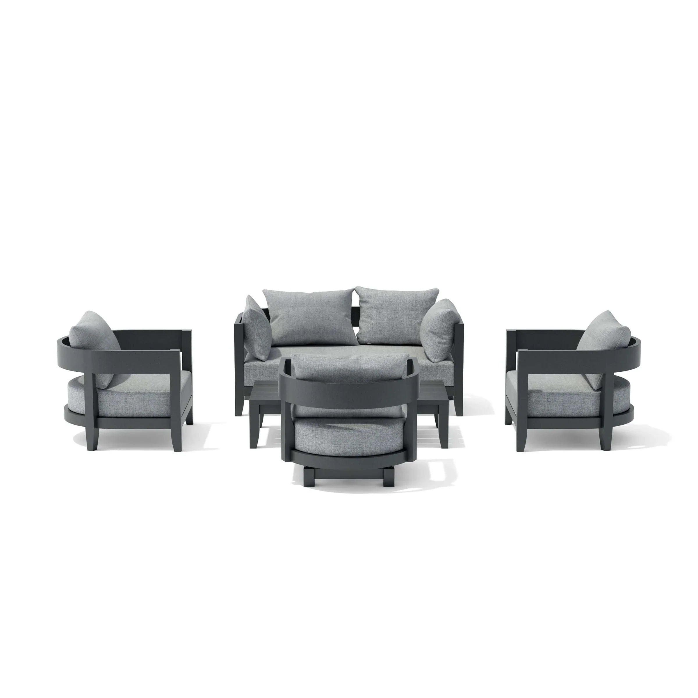 Anderson Teak 5-Piece Coronado Aluminum Deep Seating Patio Set (SET 173 AL) - Outdoor Furniture for Garden, Poolside & Backyard Relaxation