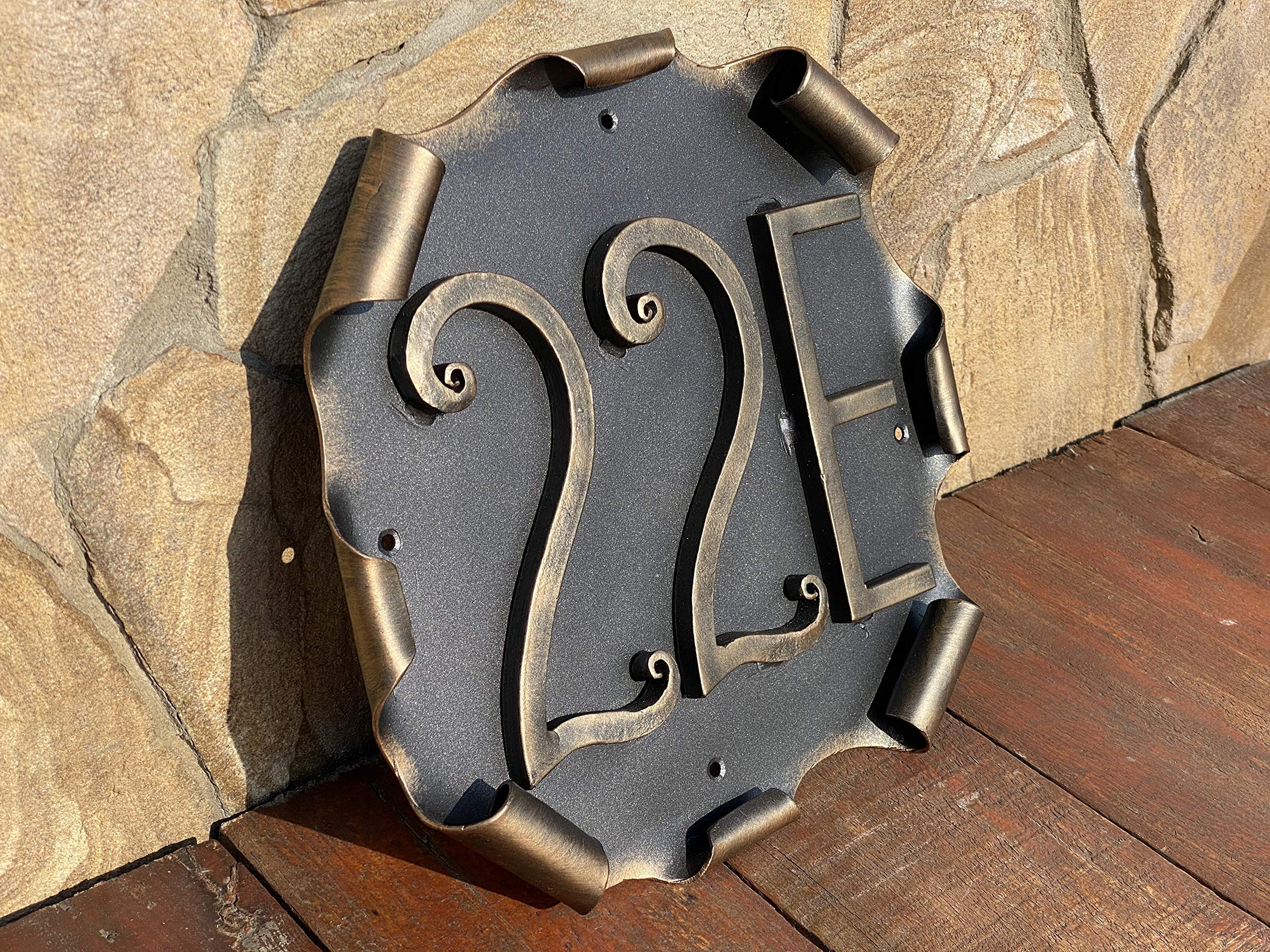 Hand-Forged House Number Plaque - Custom Metal Address Sign for Home & Garden - Perfect for Curb Appeal, Mailbox, or Front Door Decoration