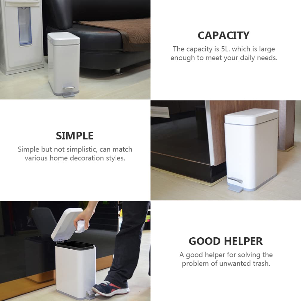 1PC Step Trash Can - Plastic Waste Bin with Double-Layer Design, Simple Home Dustbin for Kitchen, Bathroom & Office - Household Waste Organizer & Rubbish Container for Easy Disposal