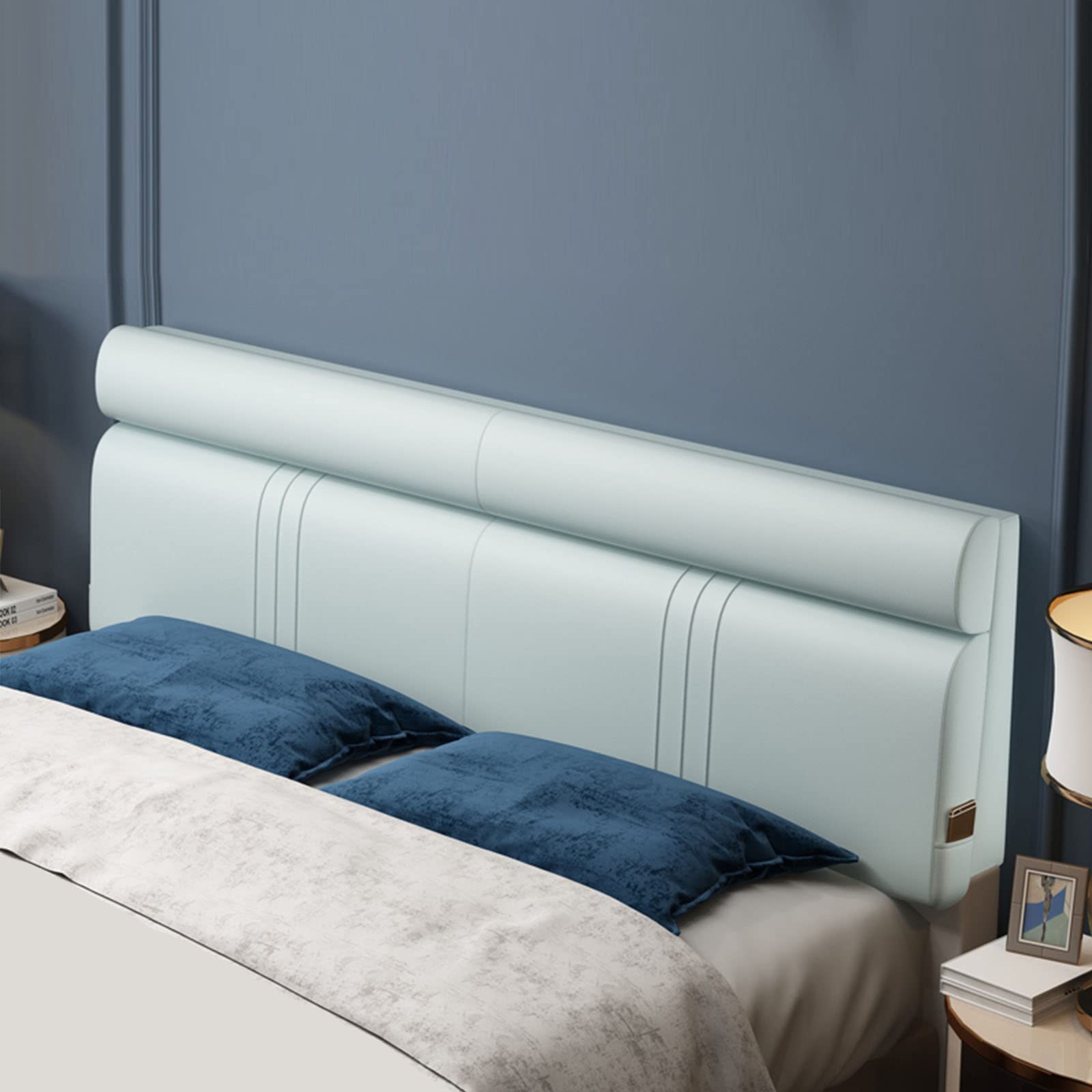 Modern Faux Leather Upholstered Headboard - Queen Size Foam Cushion with Soft Backrest for Bedroom, Bench & Home Decor - 35.4