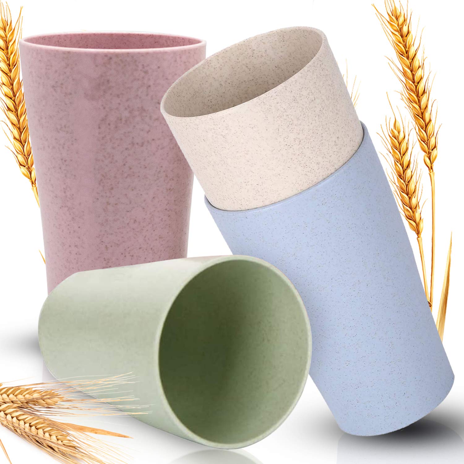 Eco-Friendly Wheat Fiber Cups – Lightweight, Unbreakable Drinking Glasses Set (6-Pack) – BPA-Free, Microwave & Dishwasher Safe – Vibrant Colors for Home, Parties, Camping & Outdoor Picnics – Perfect for Kids, Adults & Sustainable Living
