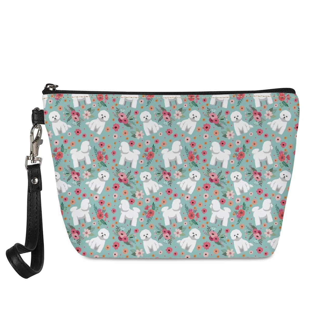 Mumeson 3D Bichon Frise Flower Women's Waterproof Makeup Bag - Travel Shower Toiletry Organizer with Hanging Rope - Perfect for Cosmetics, Toiletries & Travel Accessories