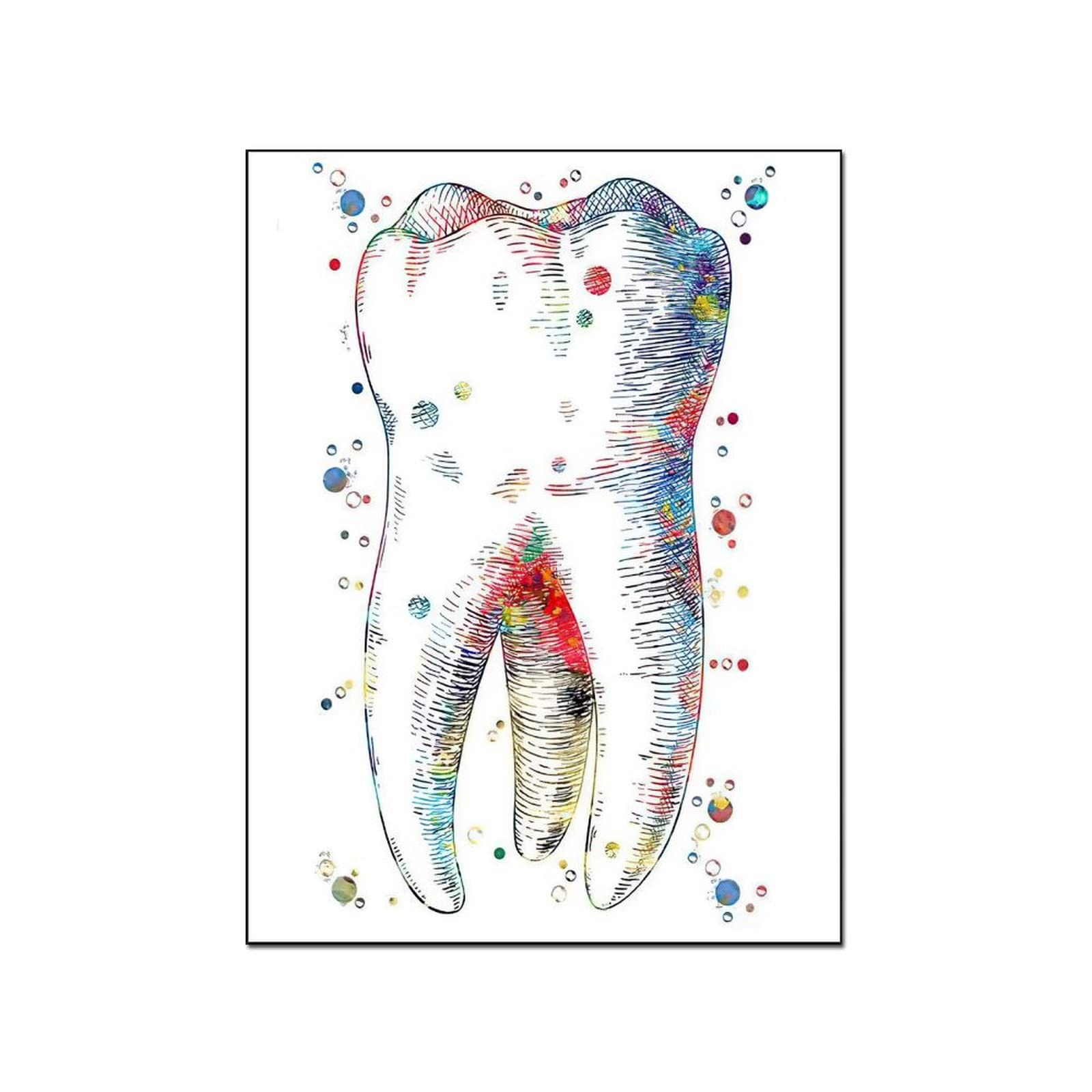 Dental Art Print - Abstract Molar Teeth Watercolor Poster for Dentist Office Decor, Stomatology Illustration, Orthodontic Wall Art & Dentist Gift - Perfect for Dental Clinics, Home Offices & Waiting Rooms