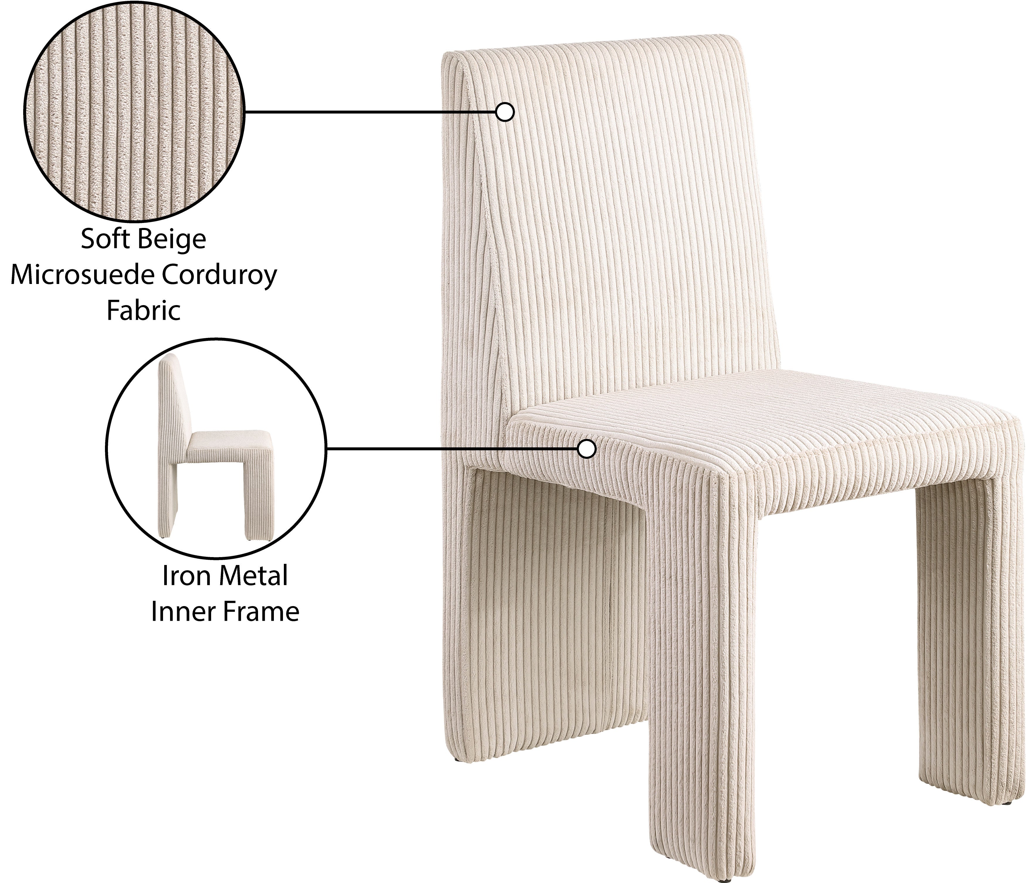 Premium Benson Microsuede Corduroy Fabric Dining Chair - Comfortable Modern Upholstered Seat for Kitchen, Dining Room & Office - Home & Commercial Use