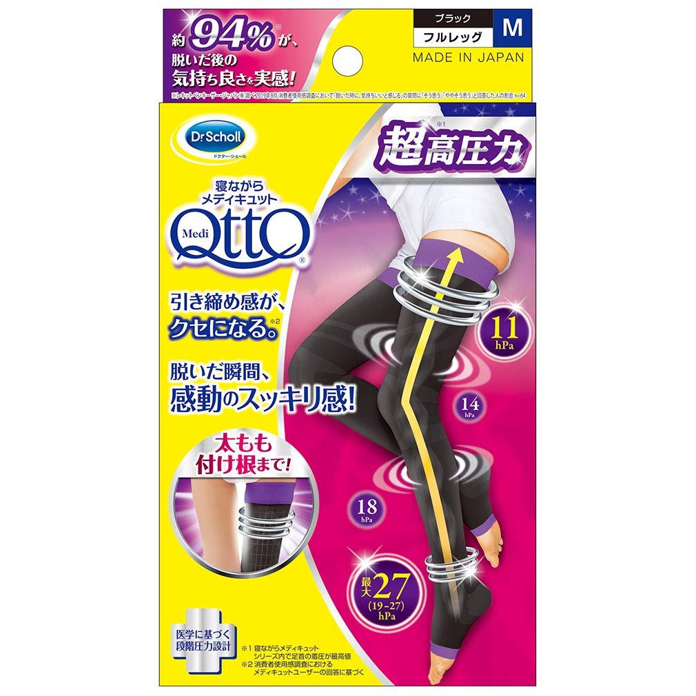 Medi Qtto Full Leg Compression Socks for Women - Slimming & Circulation Support - Size L - Perfect for Sleeping, Travel & Varicose Vein Relief