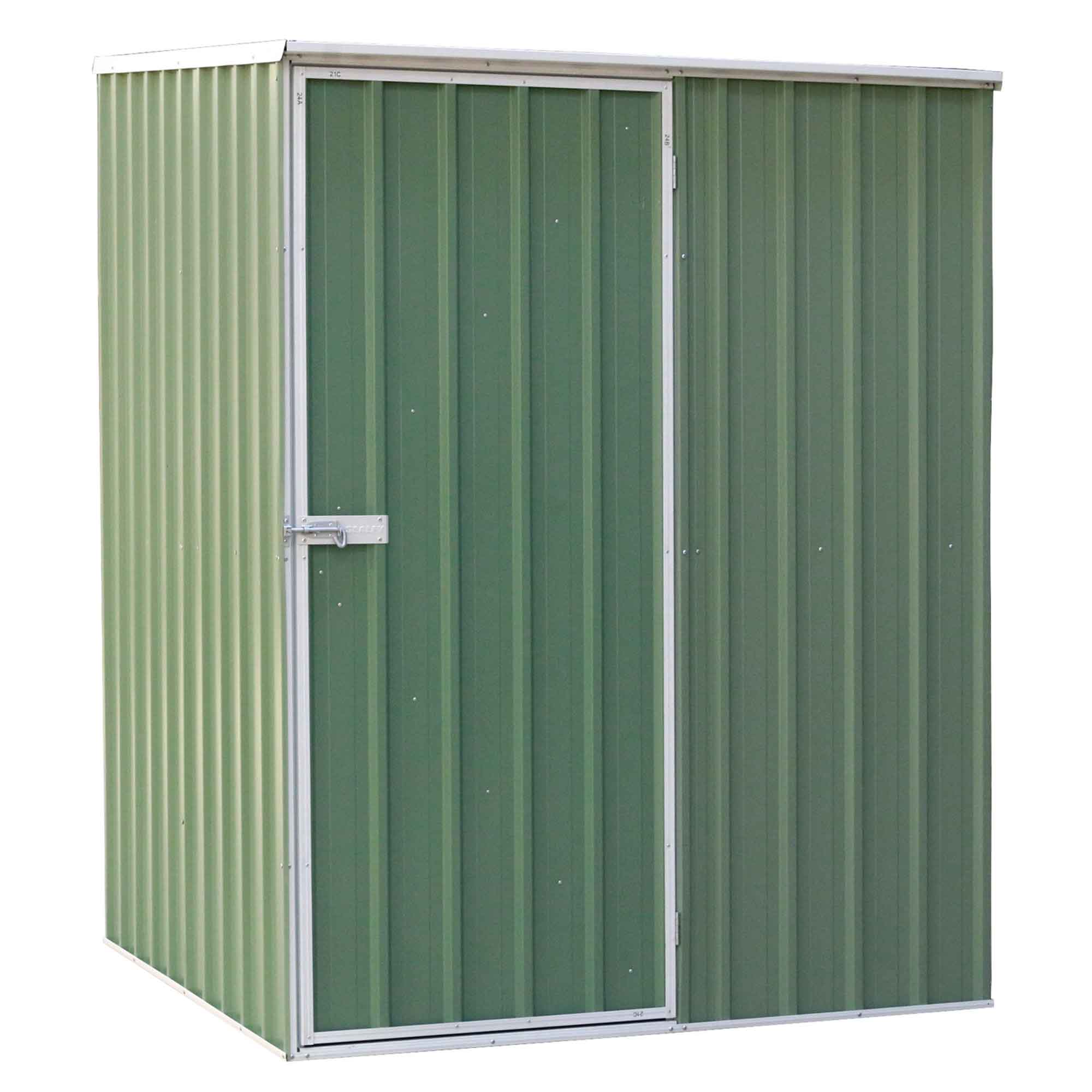 5x5 FT Galvanized Steel Outdoor Storage Shed with Pent Roof - Heavy Duty Garden Shed for Backyard, Patio & Lawn Equipment Storage | Weather-Resistant Green Metal Shed (Model DG114)